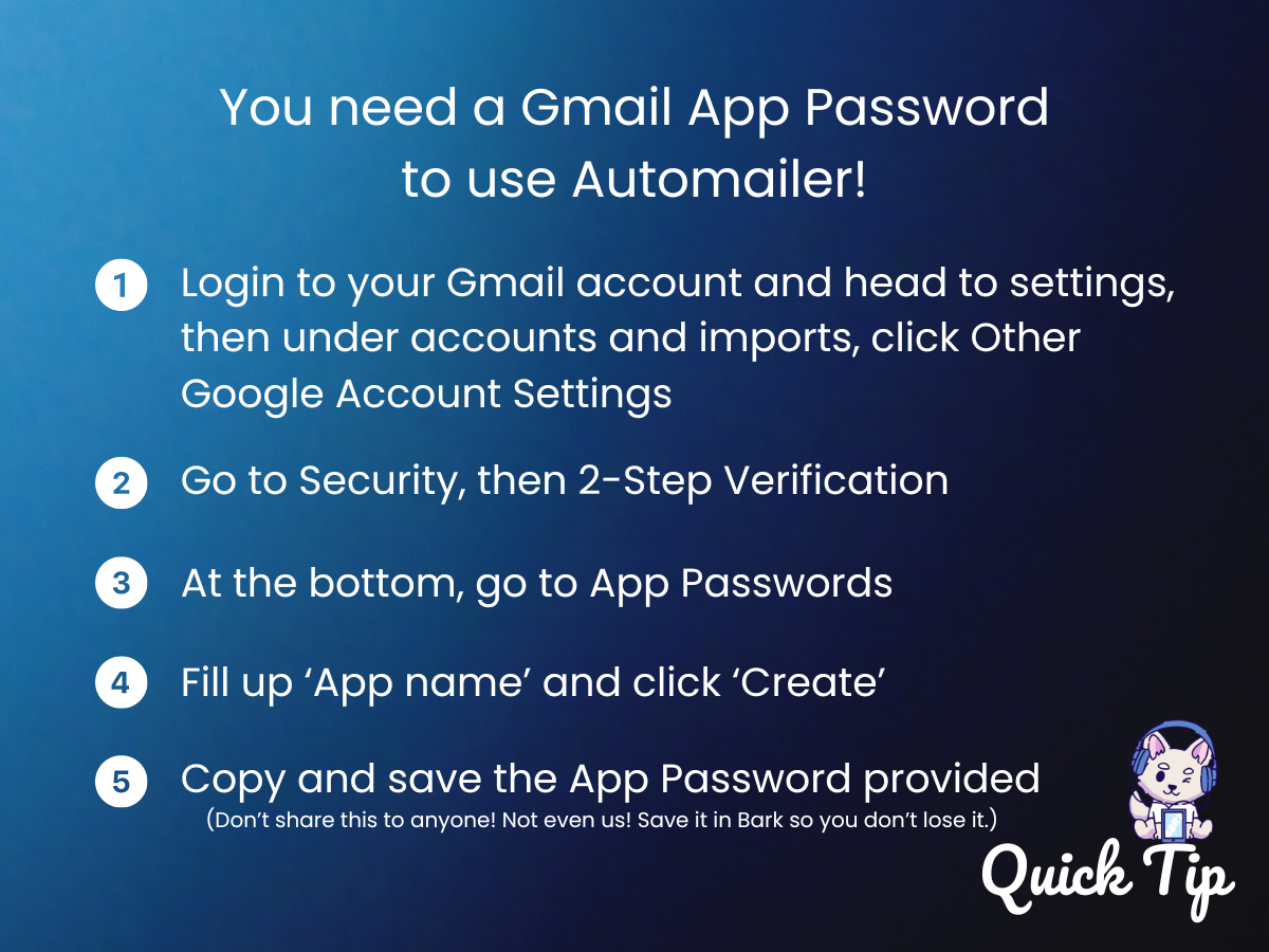 How to get your Gmail App Password